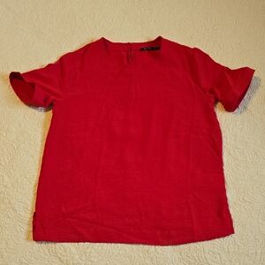 Bright Red Short Sleeve Crew Top